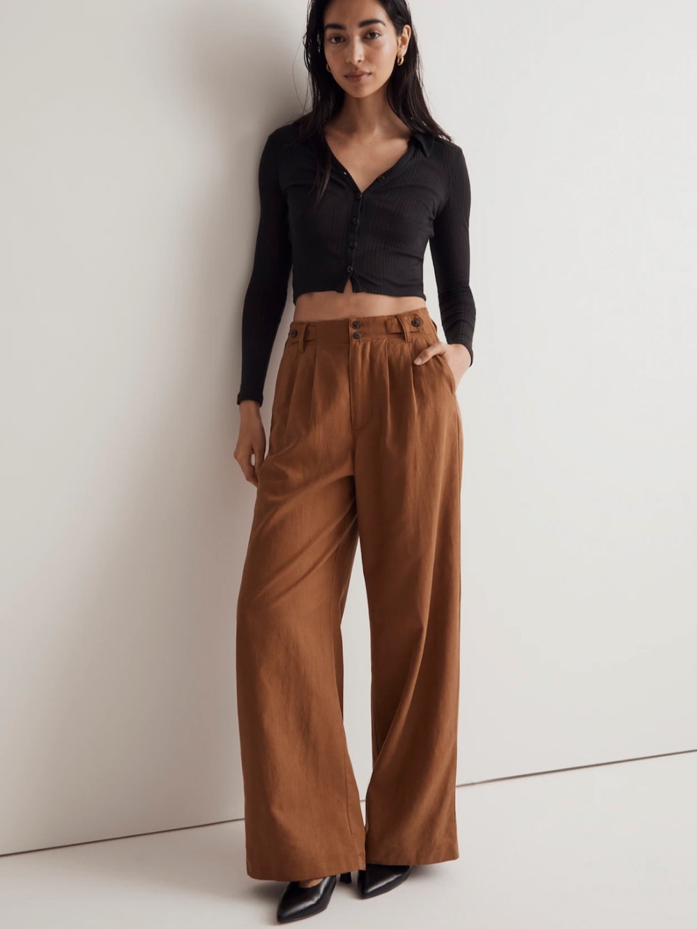 Madewell The Harlow Wide Leg Pant in Acorn Size 4